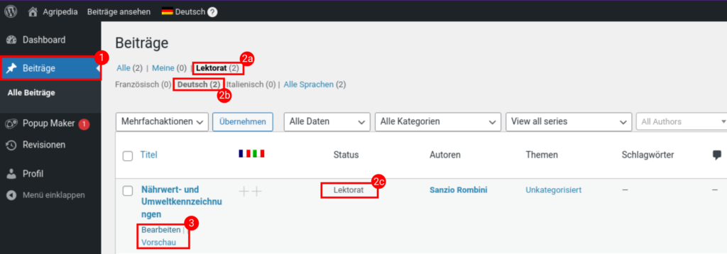 Beitragsübersicht