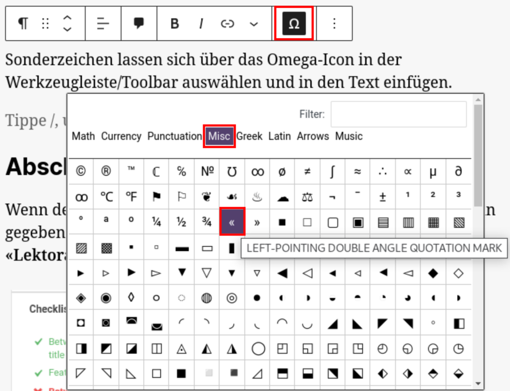 Sonderzeichen